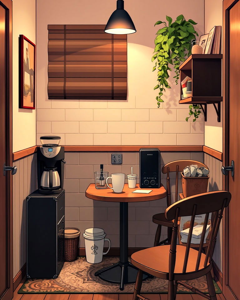 anime café corner room