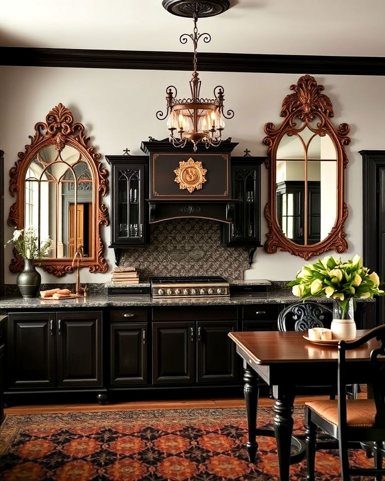 antique mirrors for gothic kitchen