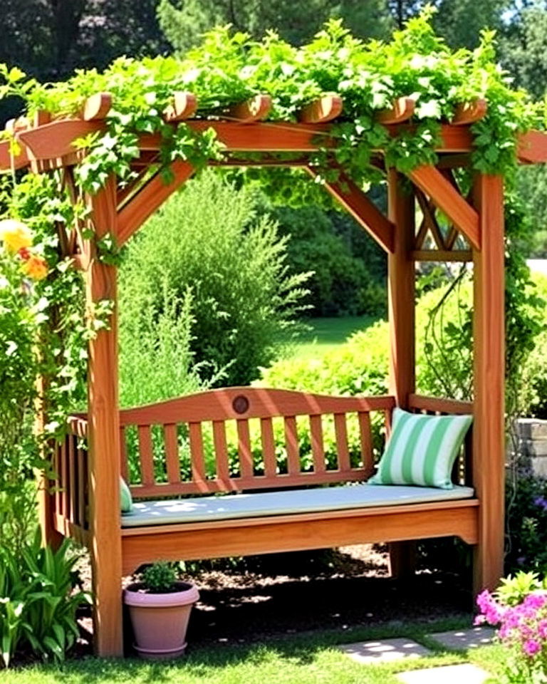 arbor with bench