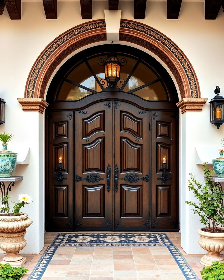 arched wooden doors