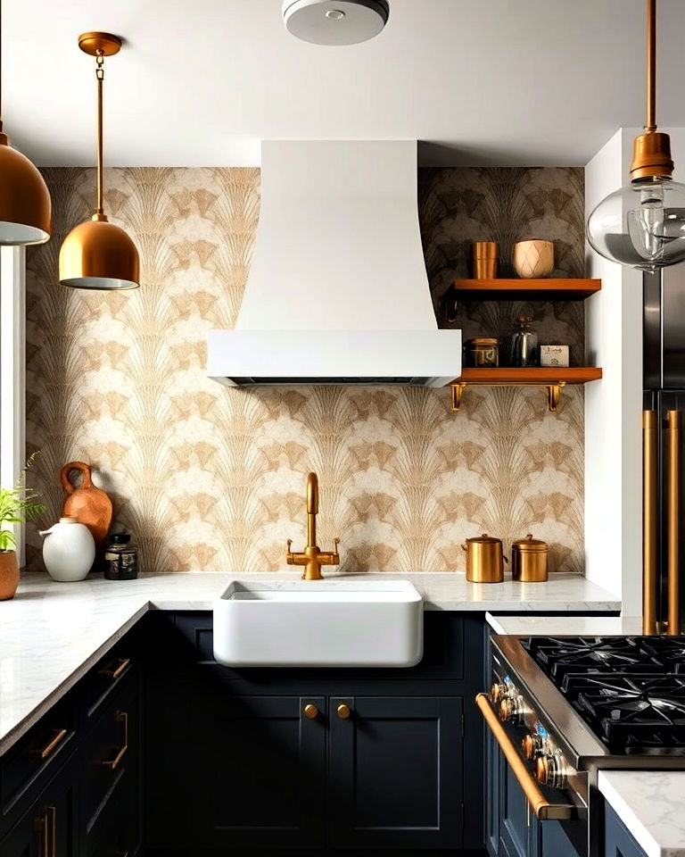art deco patterns wallpaper for the kitchen