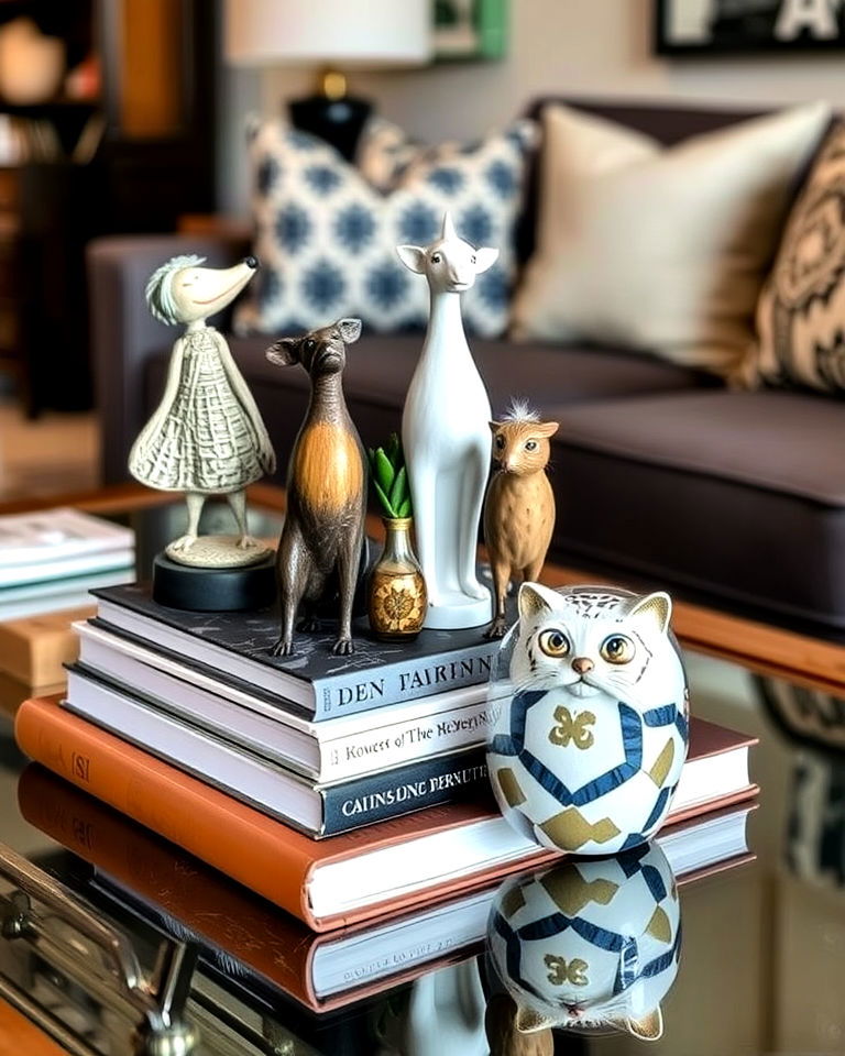 artistic figurines coffee table centerpiece