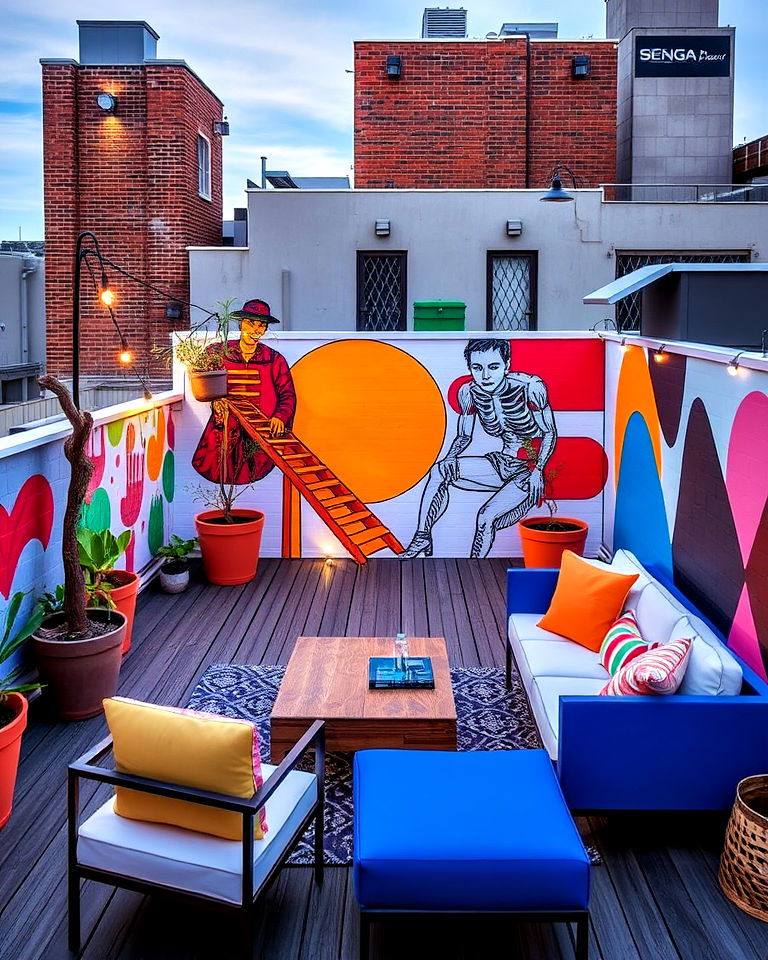 artistic rooftop space