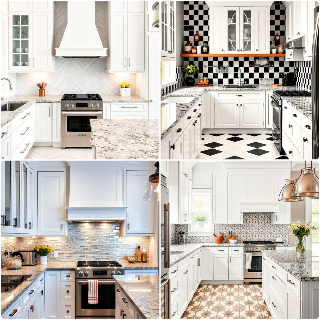 40 Trendy Backsplash Ideas for White Cabinets and Granite Countertops