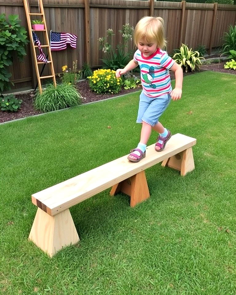 backyard balance beam for motor skills