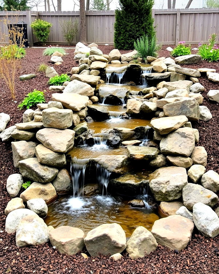 backyard rock garden waterfall