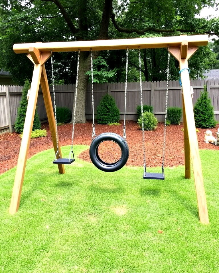 backyard swing set with varied options