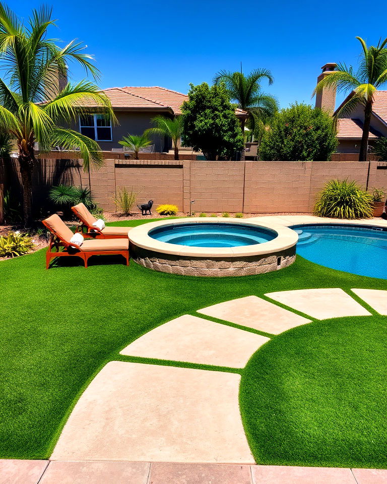 backyard turf around pool area