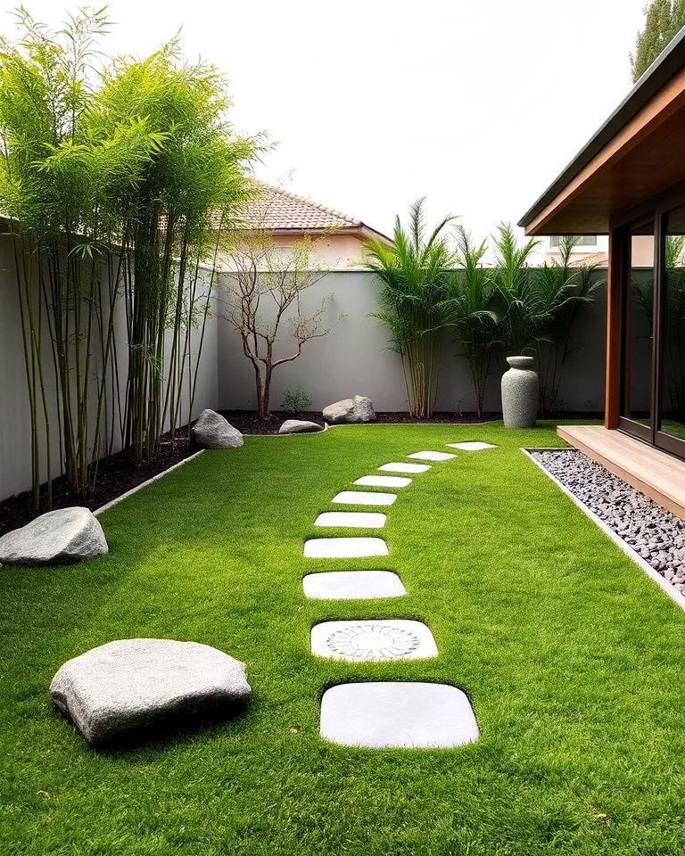 backyard turf for a zen garden aesthetic