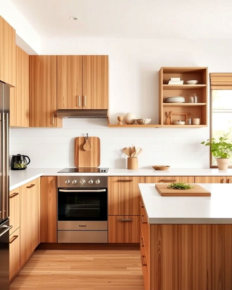 bamboo accents japandi kitchen