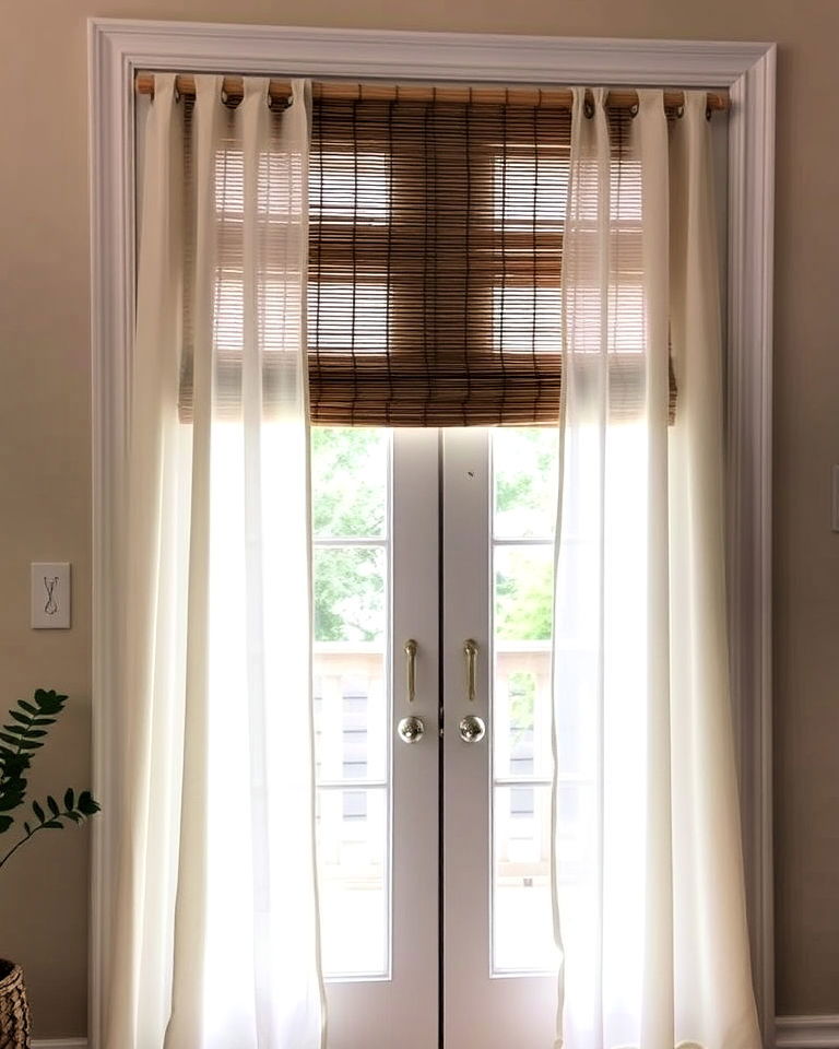 bamboo blinds with sheer panels for natural appeal