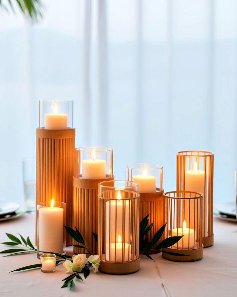 bamboo candle holders