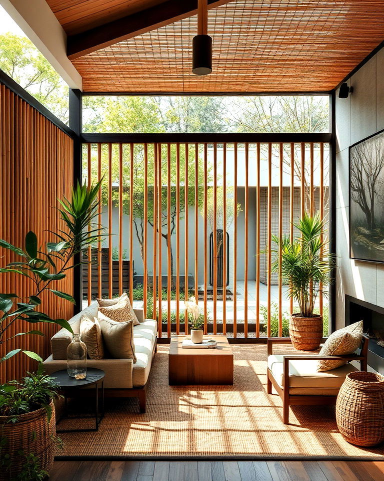 bamboo fences for texture and privacy
