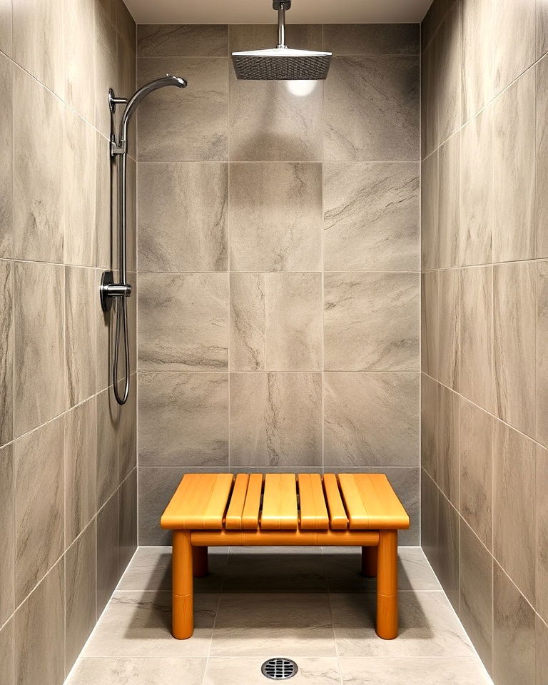 bamboo shower bench