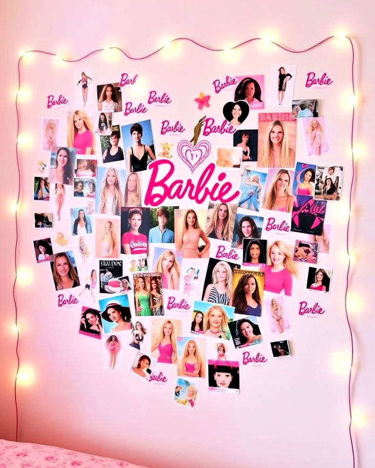 barbie photo wall or collage for room