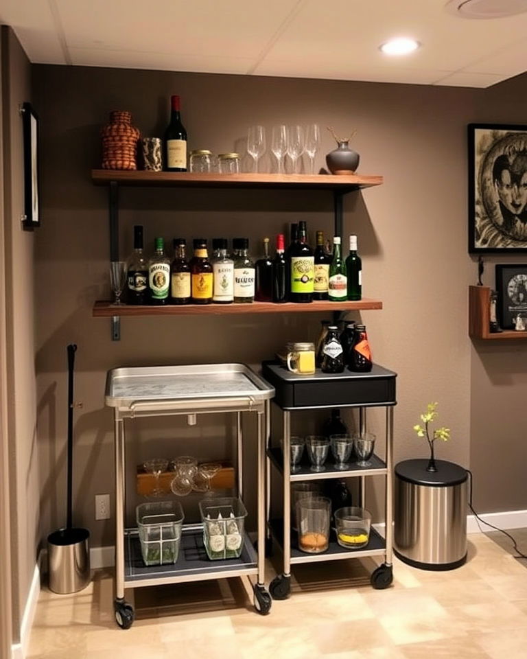 basement foldable home bar