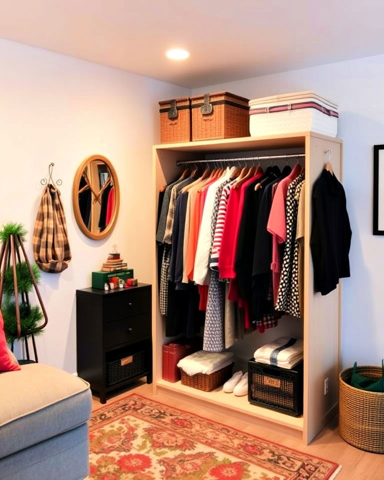 basement freestanding closet for extra storage
