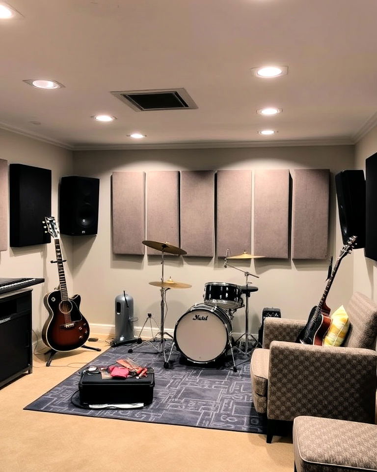 basement music practice room