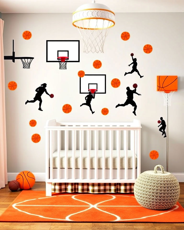 basketball themed wall decals for your nursery