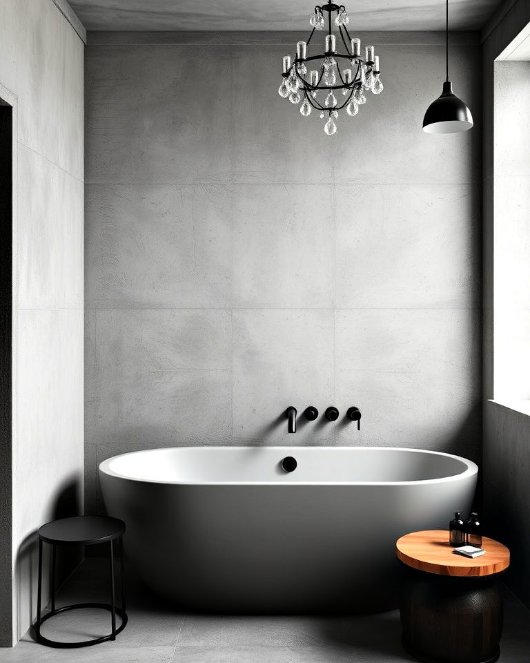 bathroom concrete walls for an industrial look