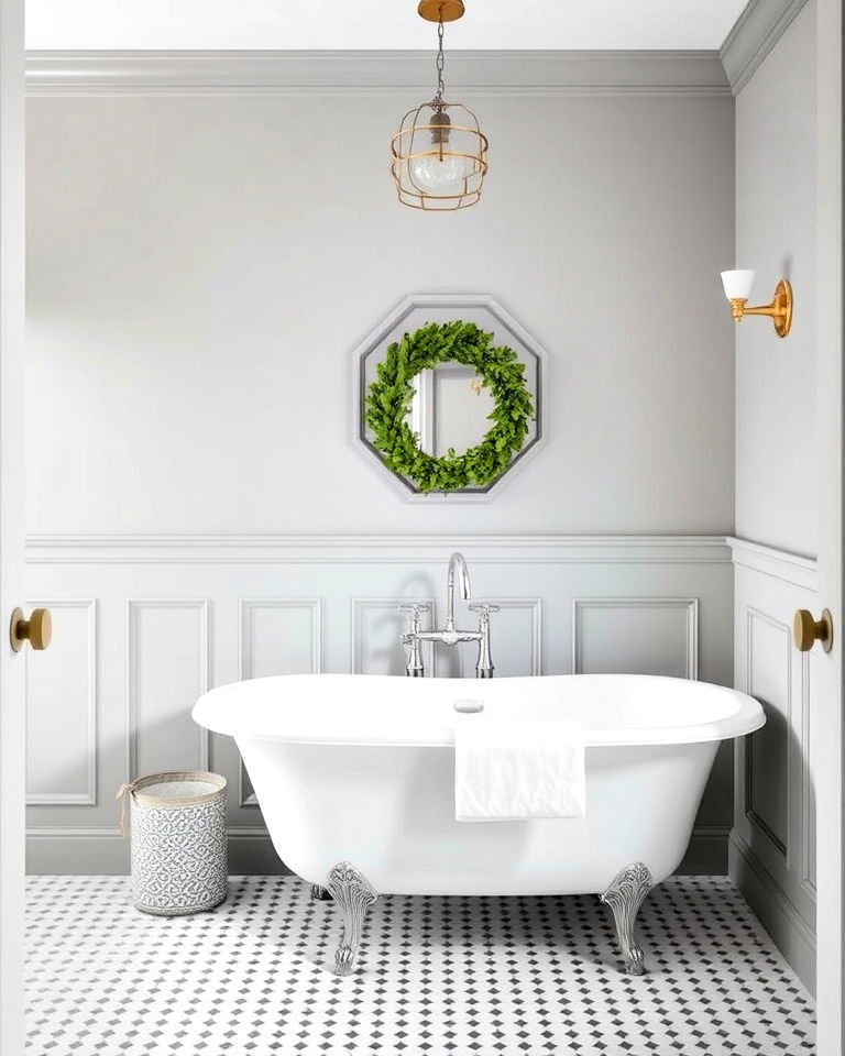 bathroom gray wainscoting for a classic look