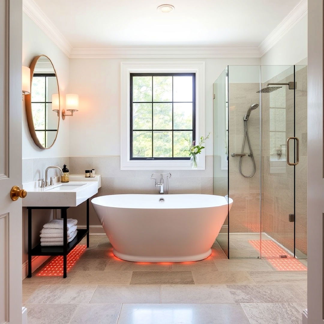 bathroom heated floor to add comfort