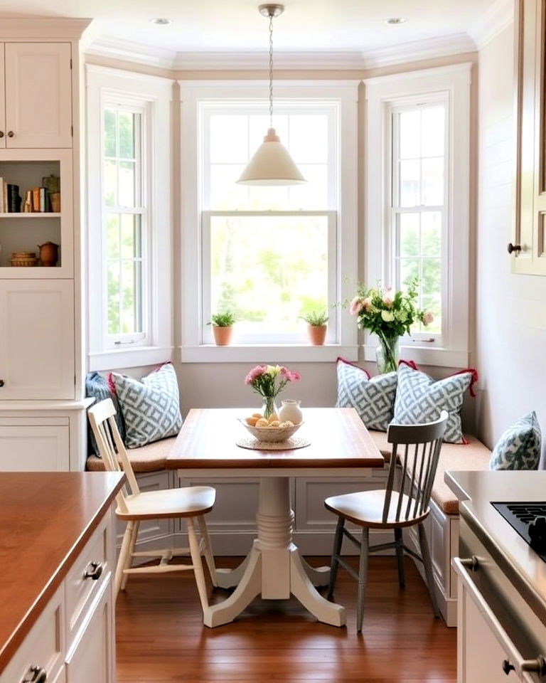 bay window with built in dining table