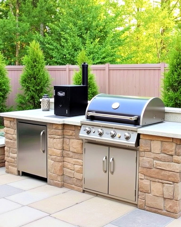 bbq island with smoker