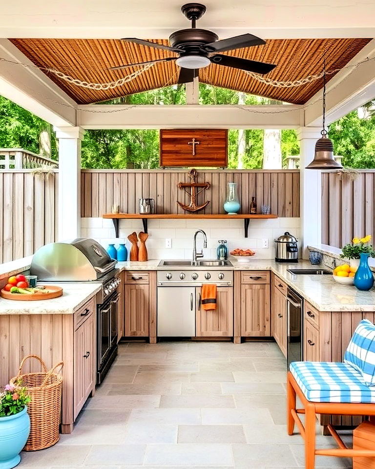 beach style kitchen with coastal elements