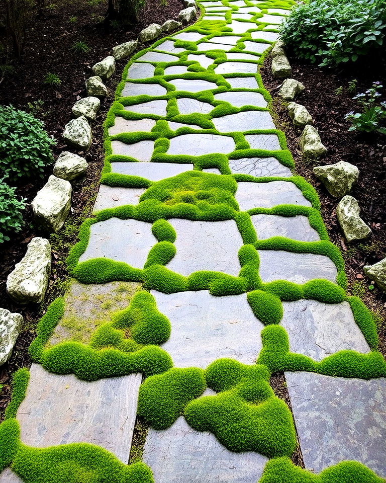 beautiful flagstone with moss infill