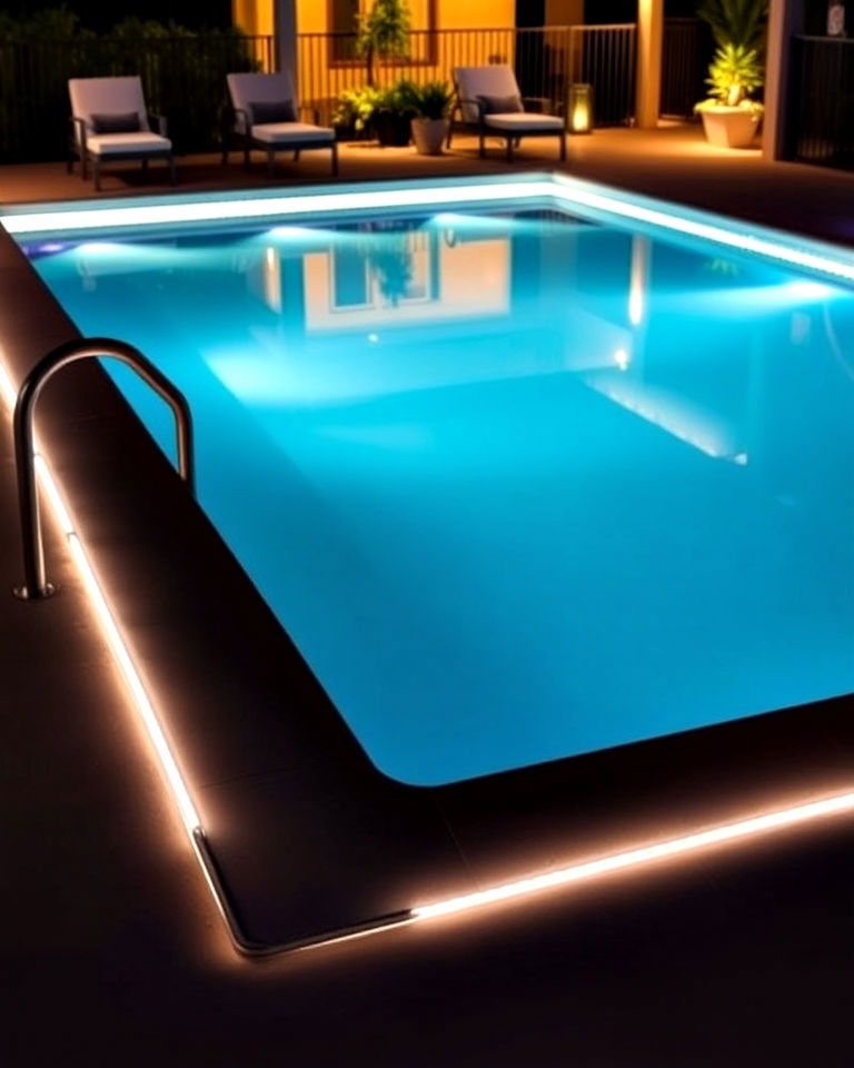 beautiful led rope lights for pool edges