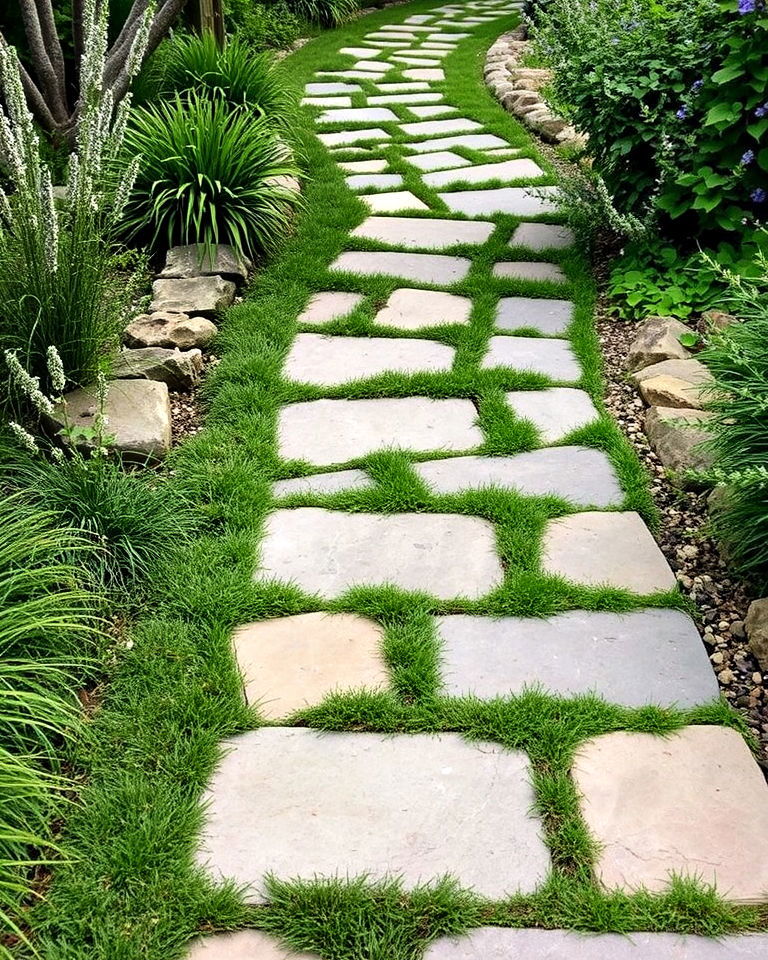 beautiful stepping stone flagstone walkway