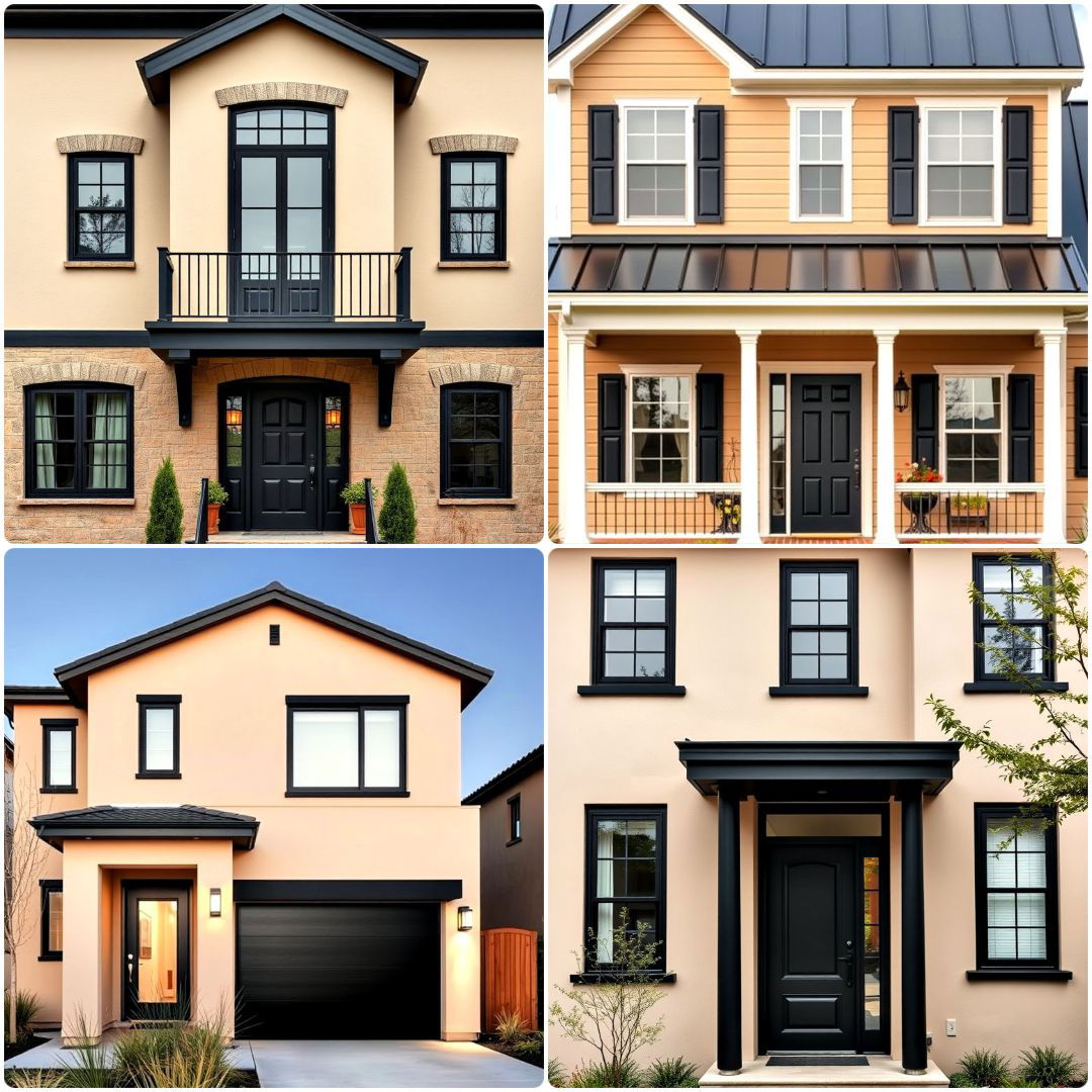 20 Beige and Black House Exterior Ideas For Modern Curb Appeal
