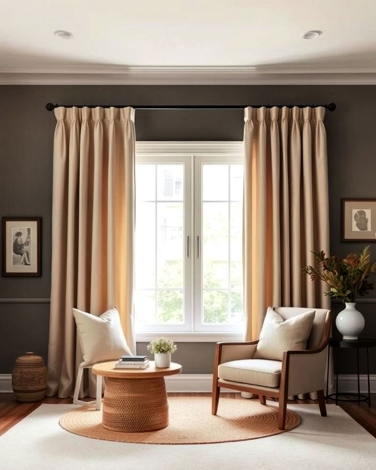 beige curtains