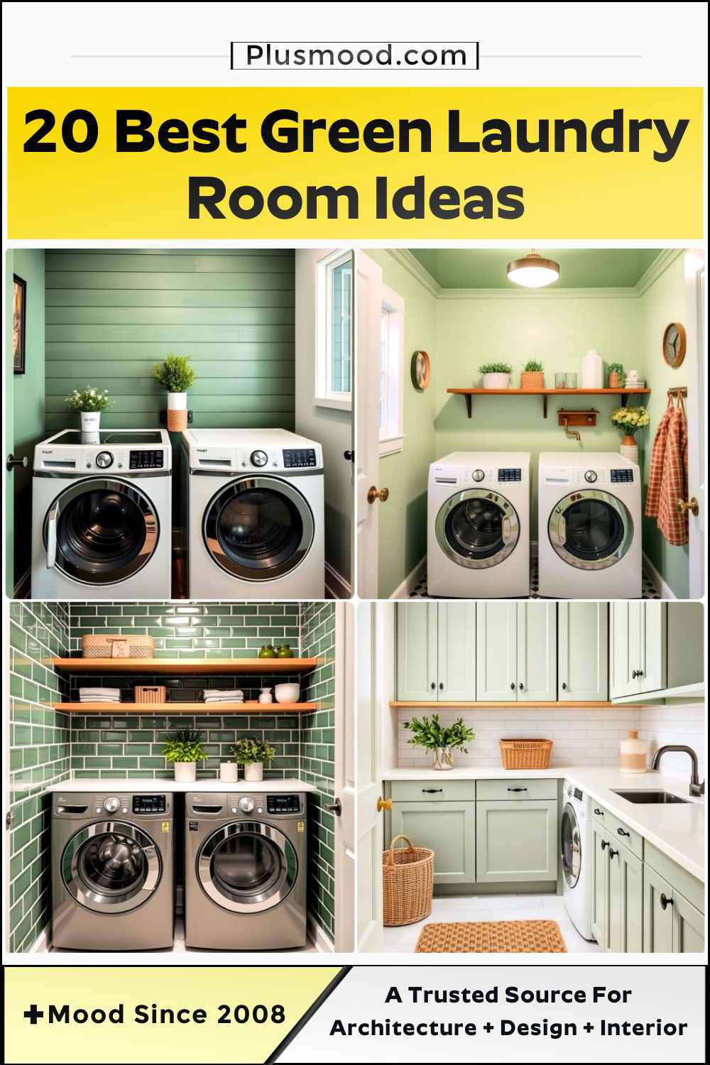 best green laundry room ideas