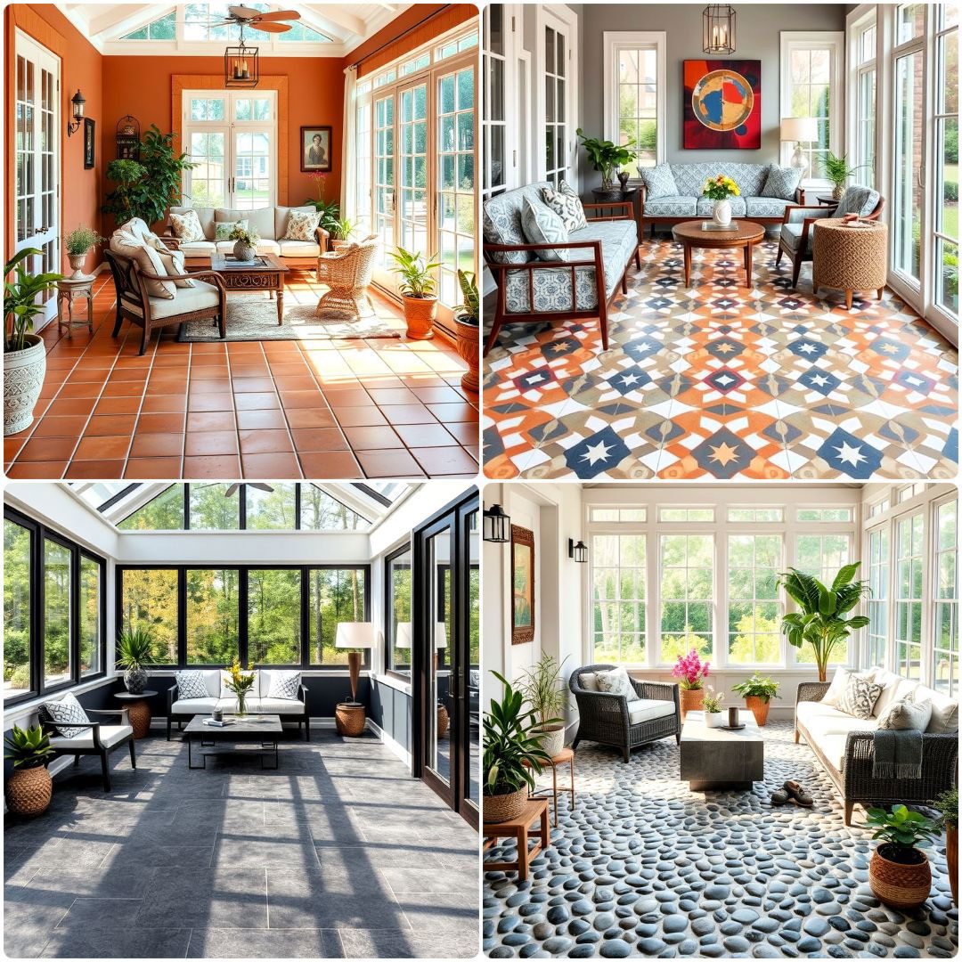best sunroom tile floor ideas