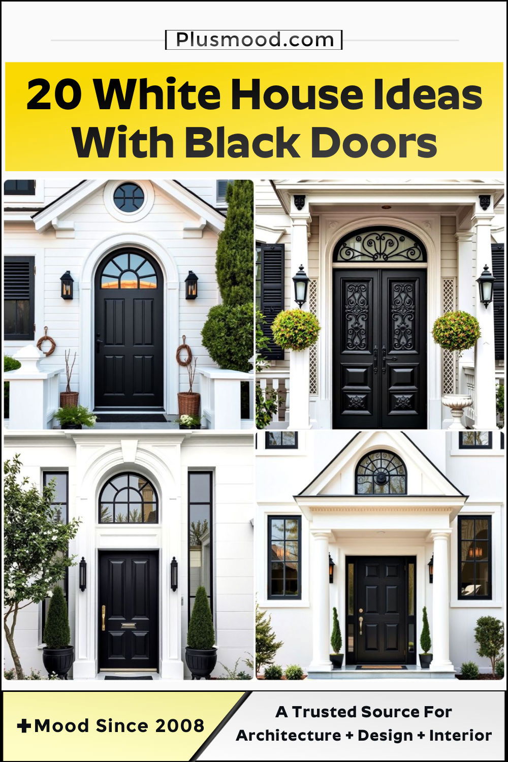 best white house ideas with black doors