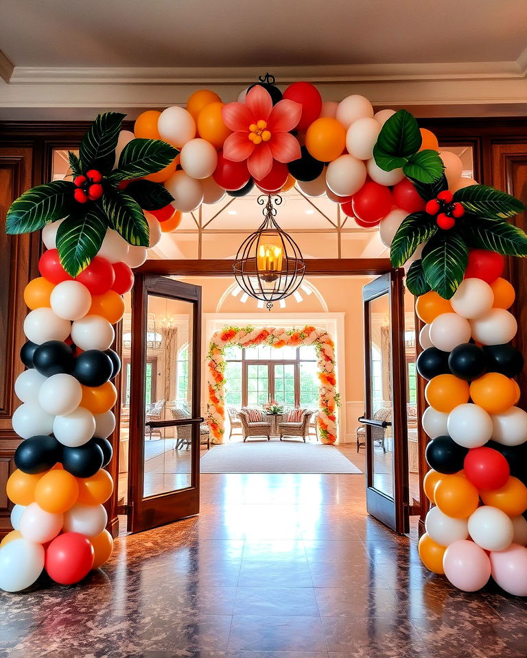birthday themed entrance arches