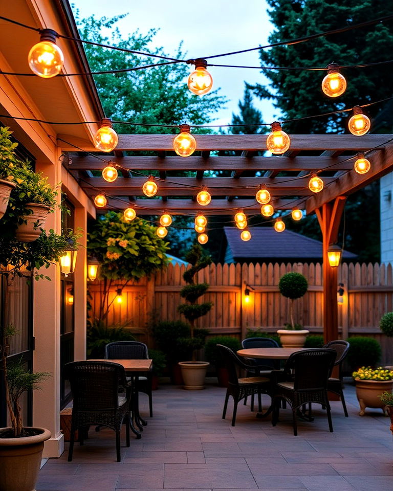 bistro lights for a café inspired ambiance