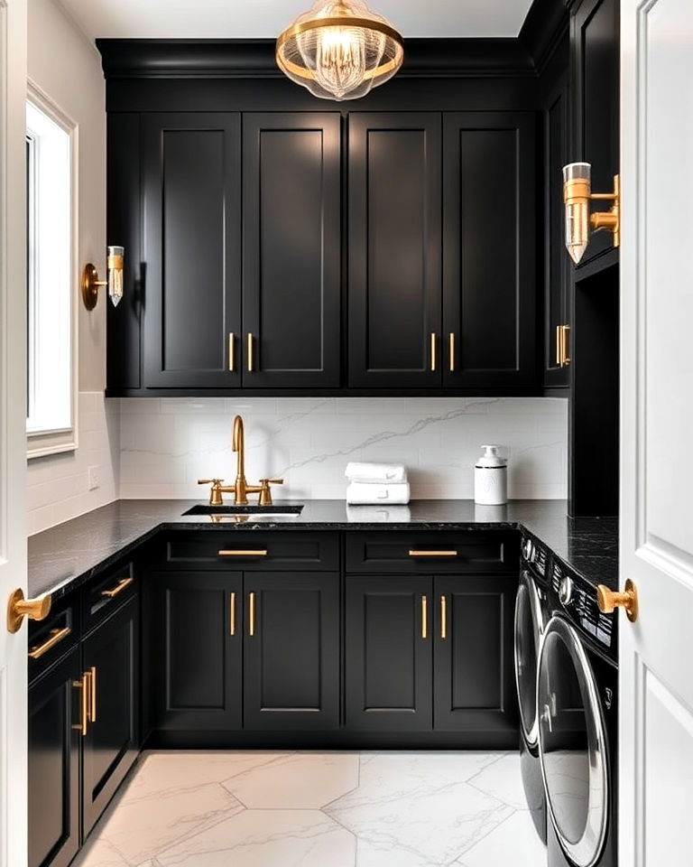 black and brass elegance