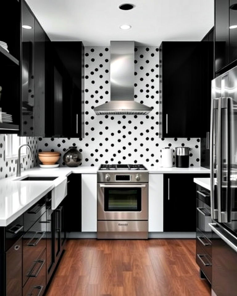 black and white graphic pattern wallpaper