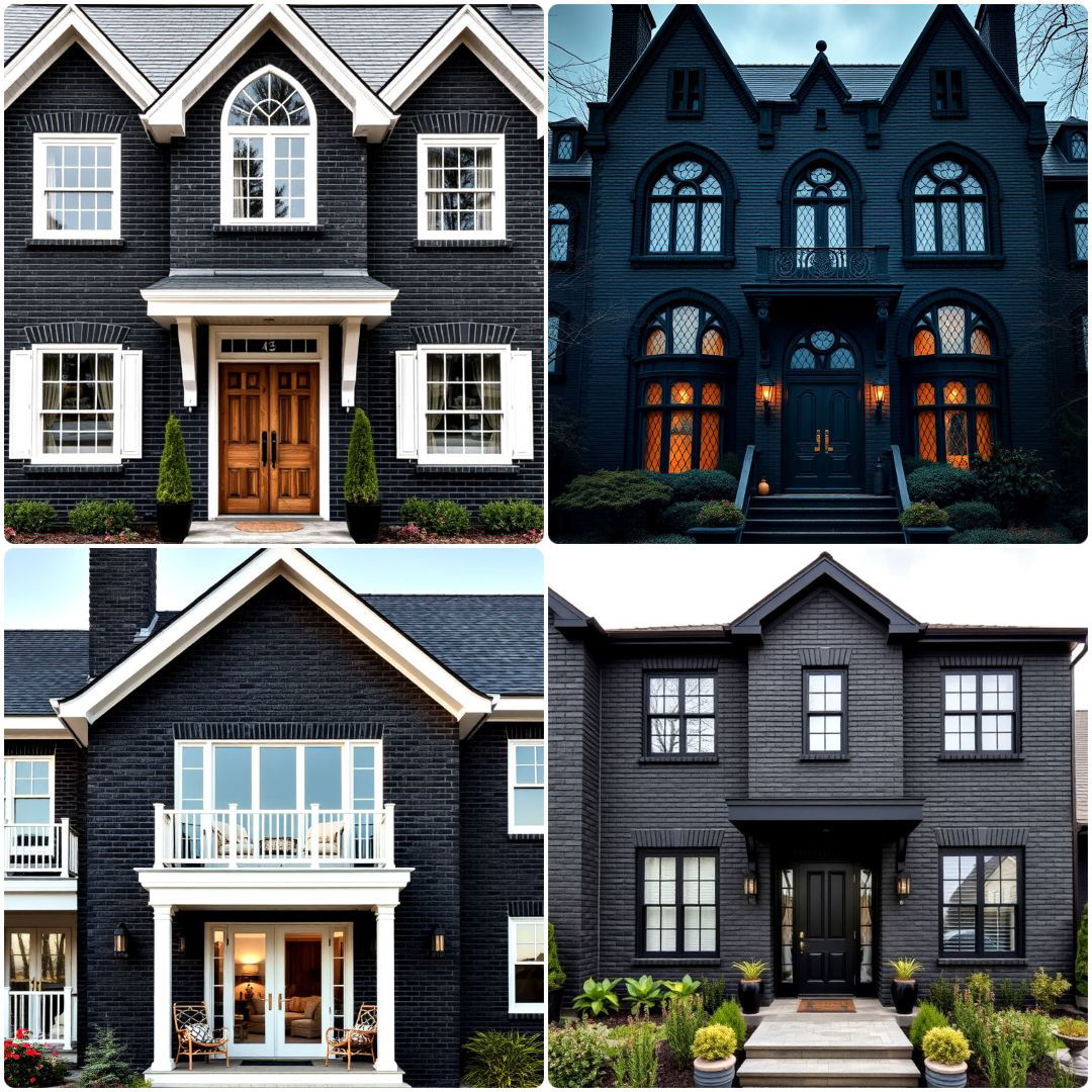 black brick house exteriors ideas