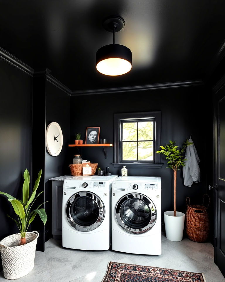black ceiling for depth