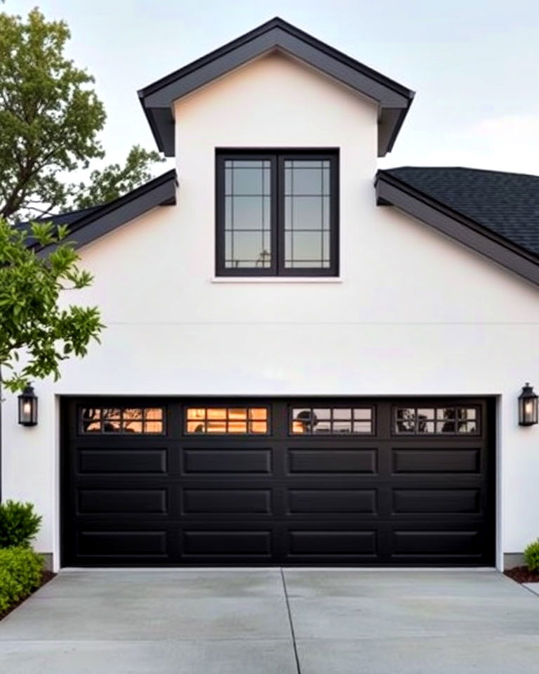 black garage doors