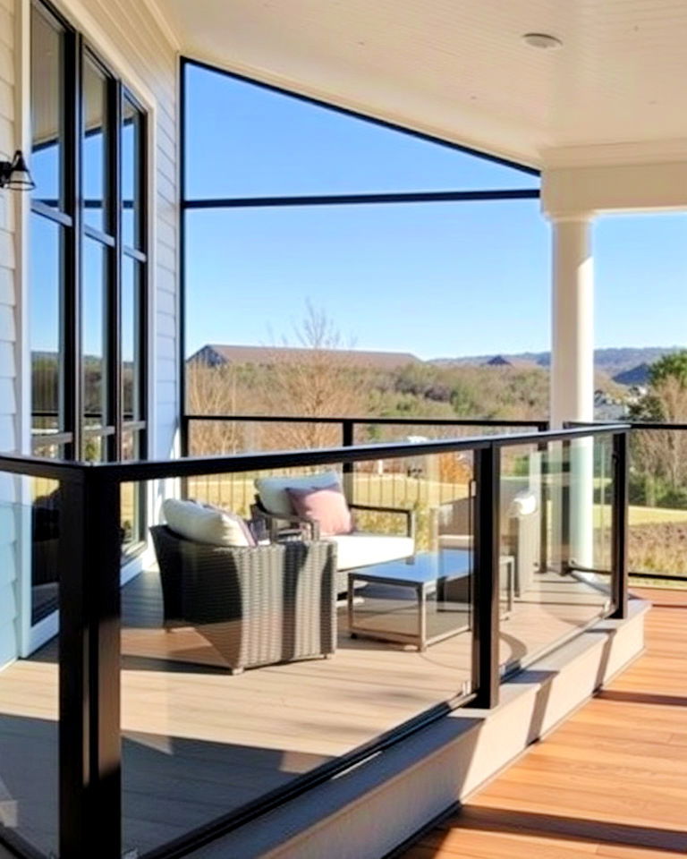 black glass railings