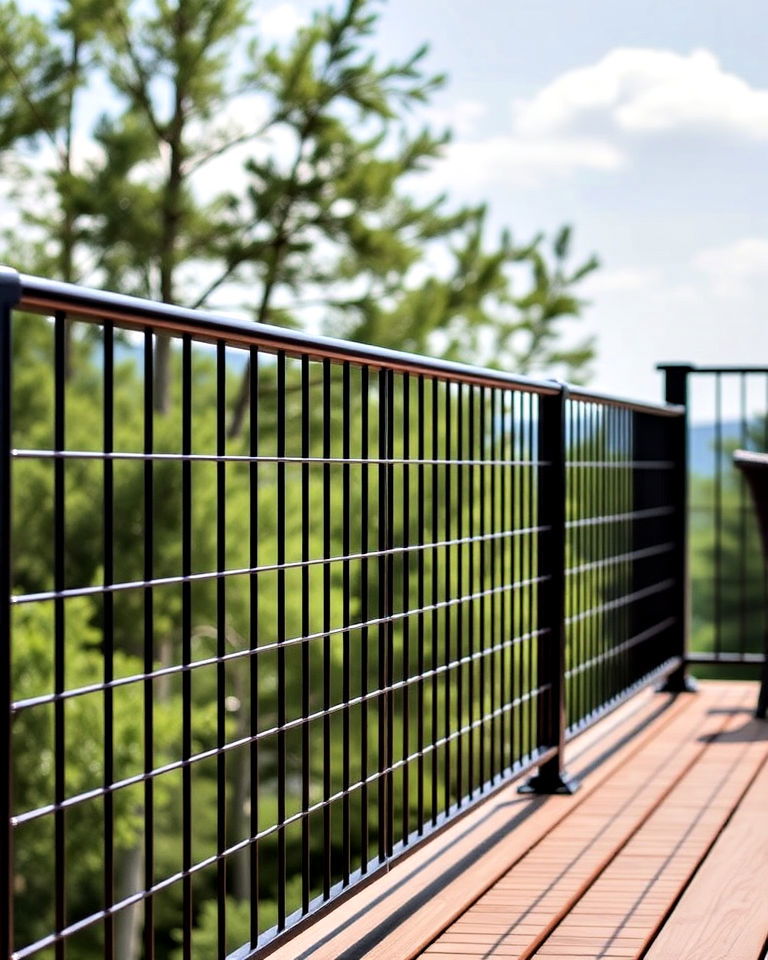 black horizontal cable railings