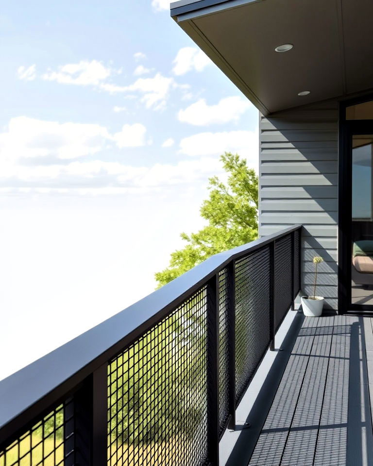 black mesh railings