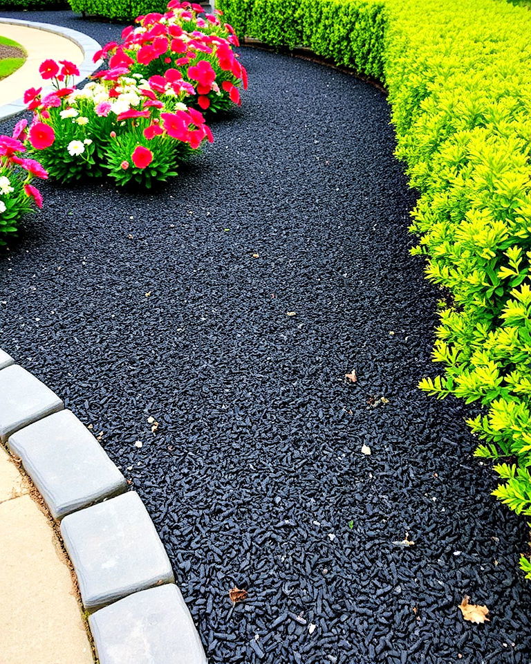 black mulch along walkway edges for a clean look