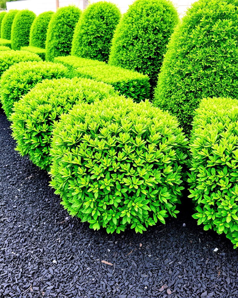 black mulch for framing shrubs and hedges