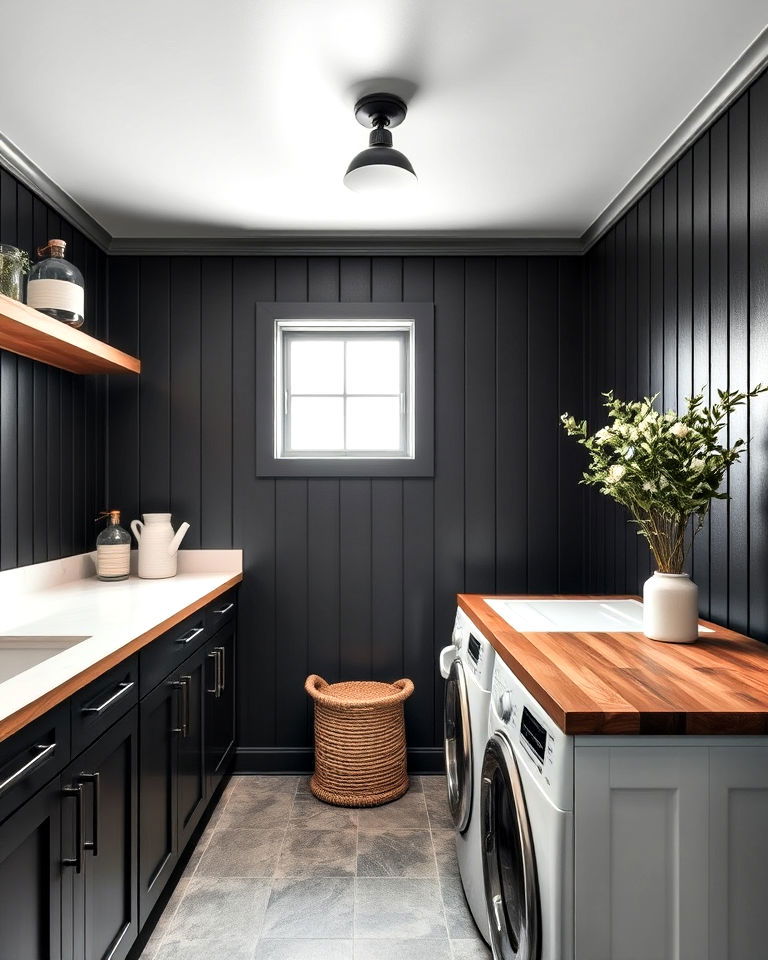 black paneling for texture